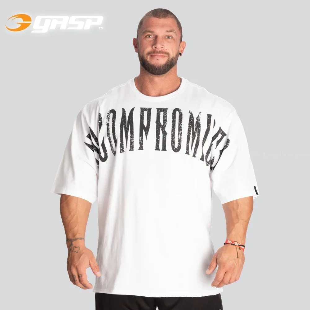 GASP NC iron tee GAISE Pu iron will be wide pure cotton printed thick sports short sleeved men and womenT250319