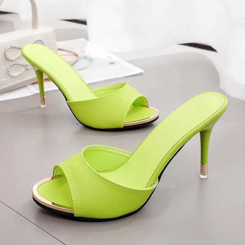 2021 Sexy Summer Thin High Heels Sandals Lady Pumps ics Slip On Shoes Women White Pink Wedding Party ShoesC250319