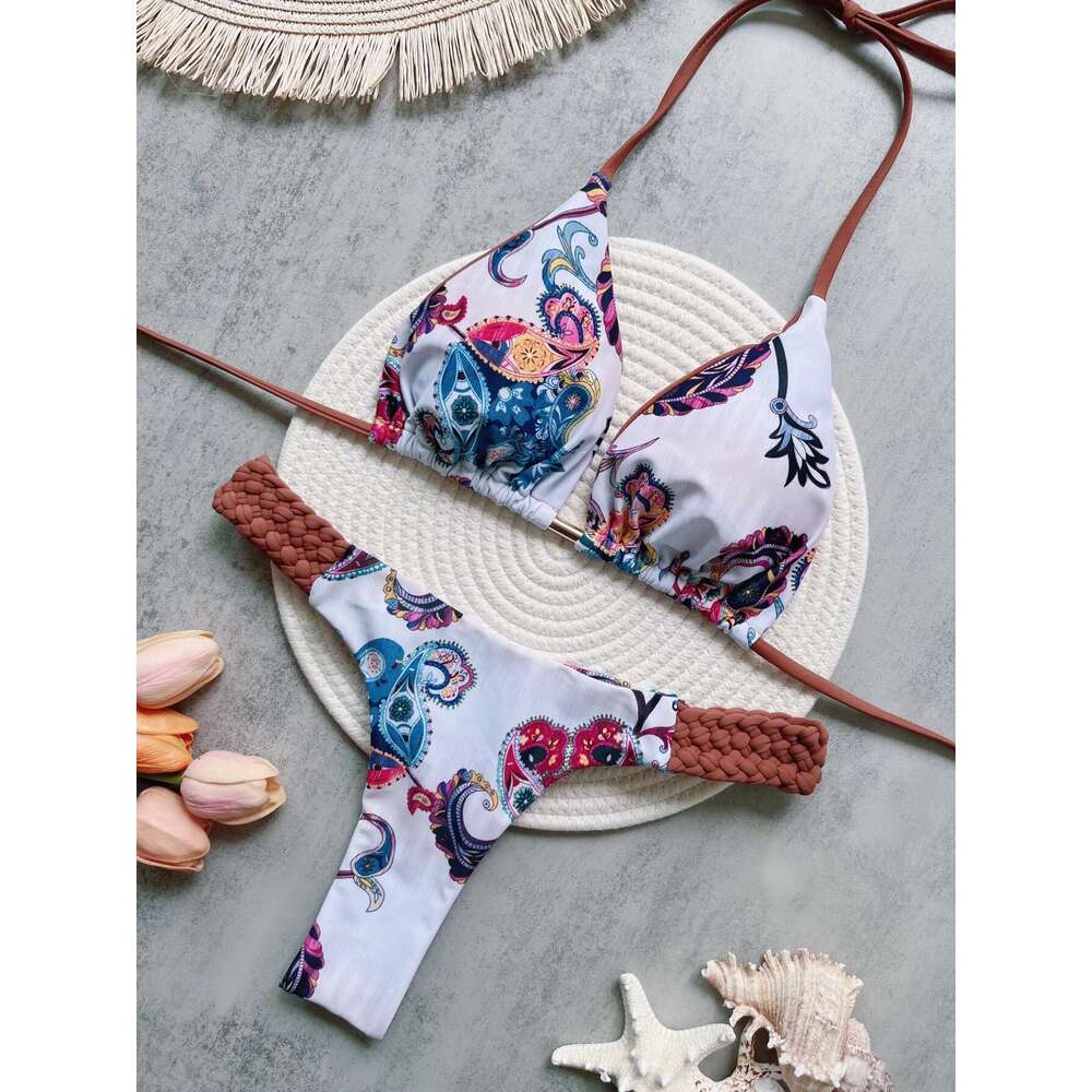 RUOTONSEPT Printed Liquor Mini String High Cut Bikini Woman Swimwear Women Swimwears Two-Piece Bikini Set Swimmer Swimwear