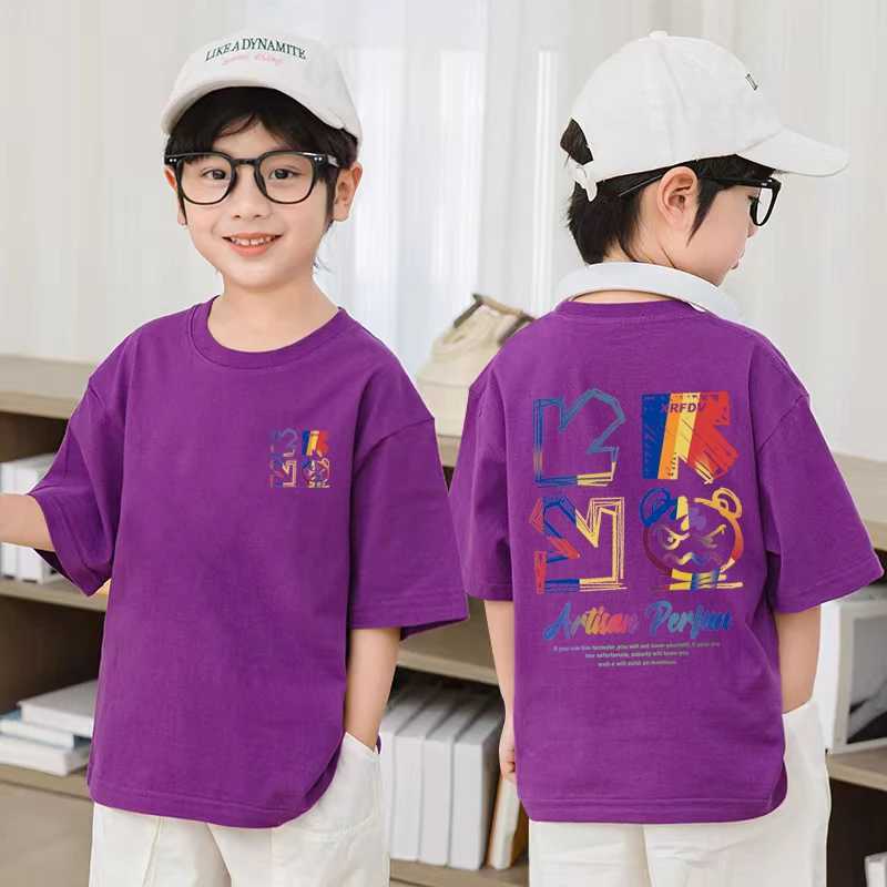 2023 New Summer Childrens Clothing Street Clothing Printed Cartoon T-shirts Childrens Boys and Girls Clothing Short sleeved O-neck T-shirtsT250320