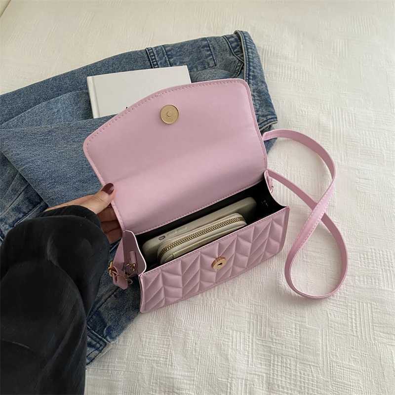 PU Versatile Fashionable Portable Small Square Bag single shoulder cross shaped bag Y250319