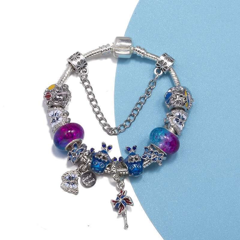 Dolphin Windmill Pendant Charm Bracelets Fits DIY Brand Bracelet Bangles For Women Men Kids Bijoux Pulseras Jewelry Gift