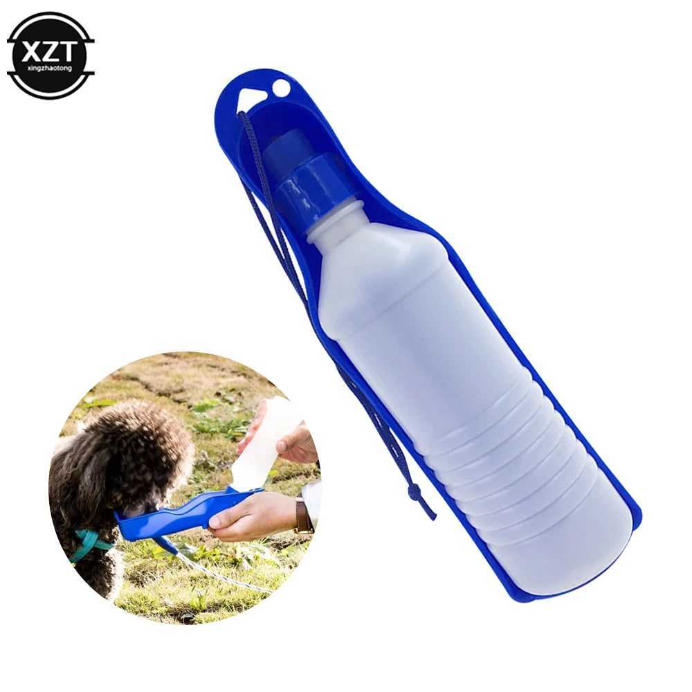 Pet dog water bottle plastic portable outdoor travel drink bowl foldable outdoor automatic water kettle Y250319