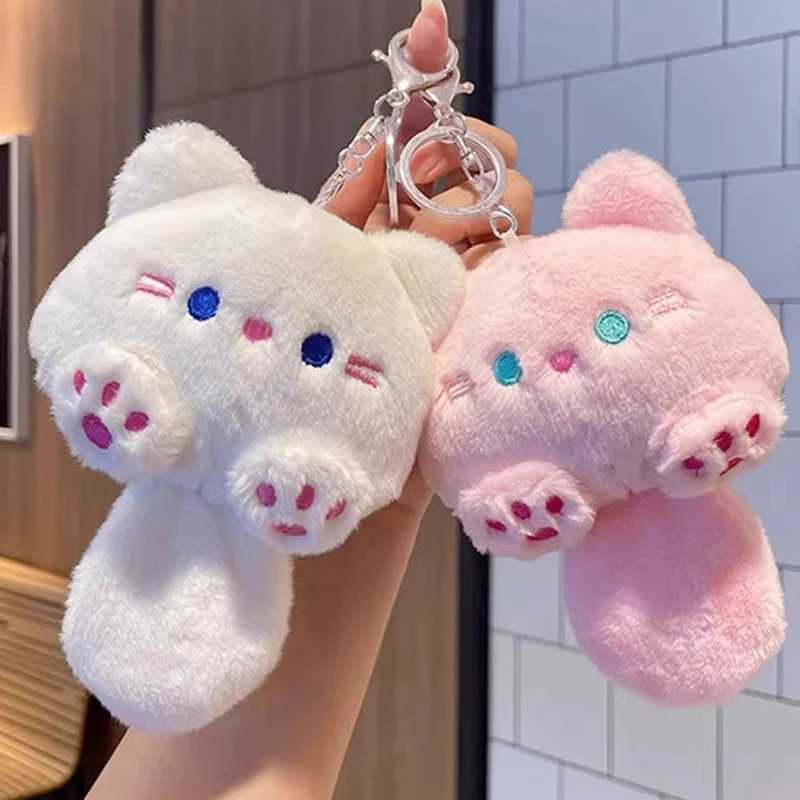 Kawaii Cat Plush Doll Cartoon Soft Fill Plush Girl Bag Keychain Pendant Toy Decoration GiftXJ250319