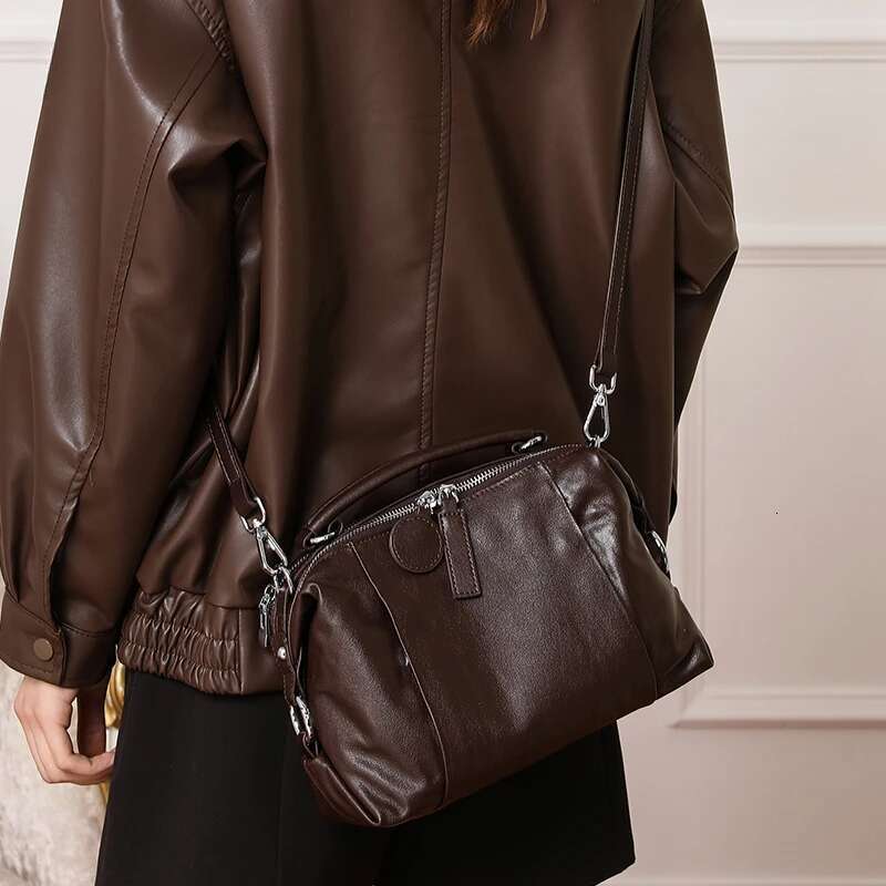 Natural Cow Genuine Leather Shoulder Bags Women Cowhide Bag Lady Soft Design Female Handbag For Ladies High Quality