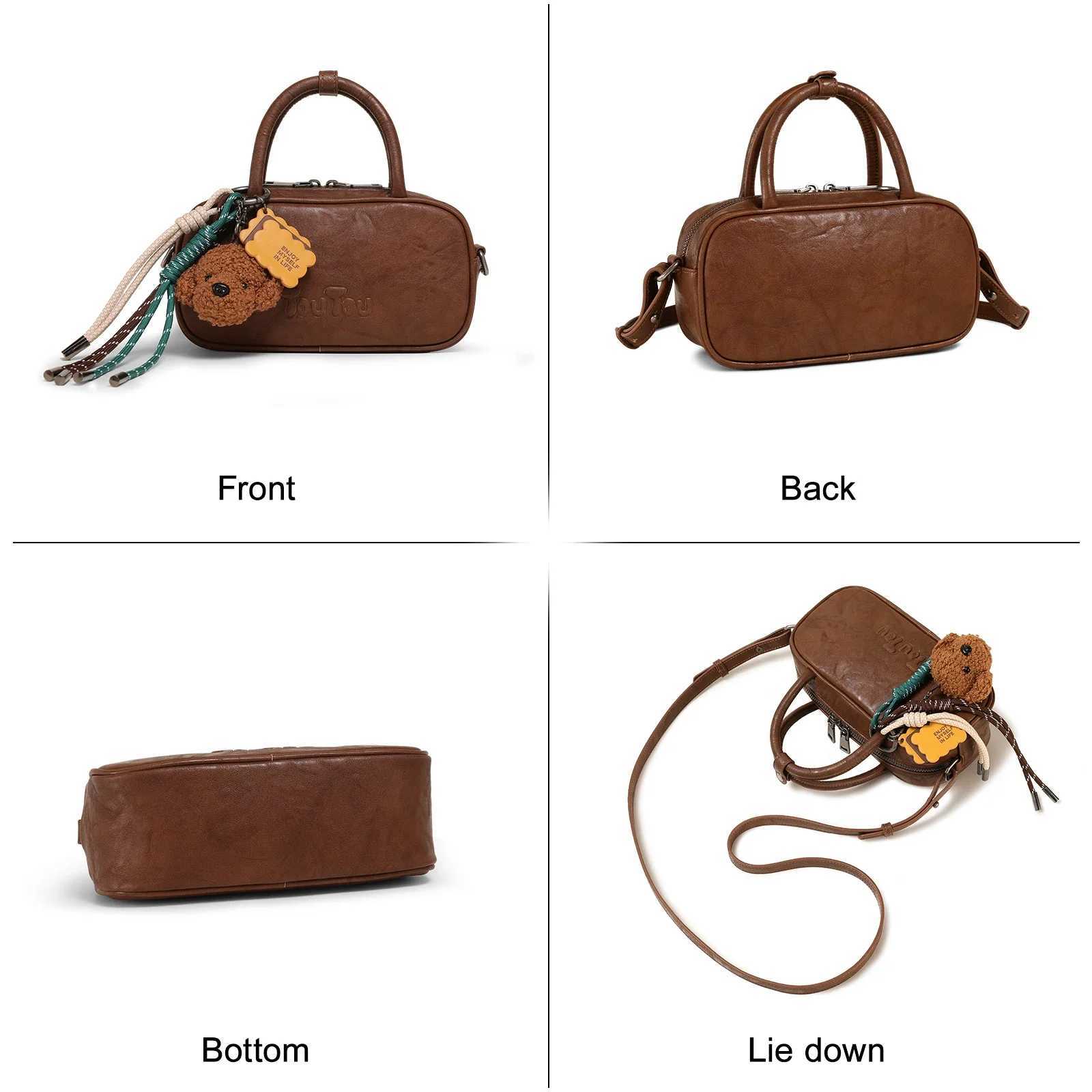 Boston Bowling Bag Imitation Plant Tanning High End Single Shoulder Womens Handheld Crossbody Bag Womens Y250319