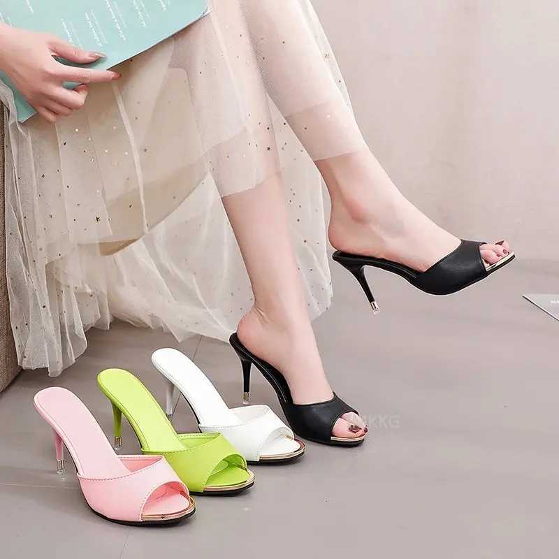 2021 Sexy Summer Thin High Heels Sandals Lady Pumps ics Slip On Shoes Women White Pink Wedding Party ShoesC250319