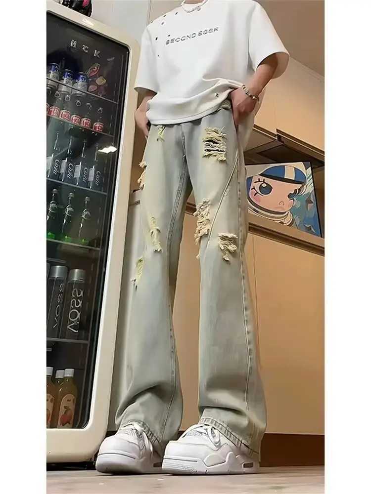 Casual pants Y2k jeans Trouser mens jeans mens clothing street bag jeans mens jeans mens jeans flannel cargo shortsT250319