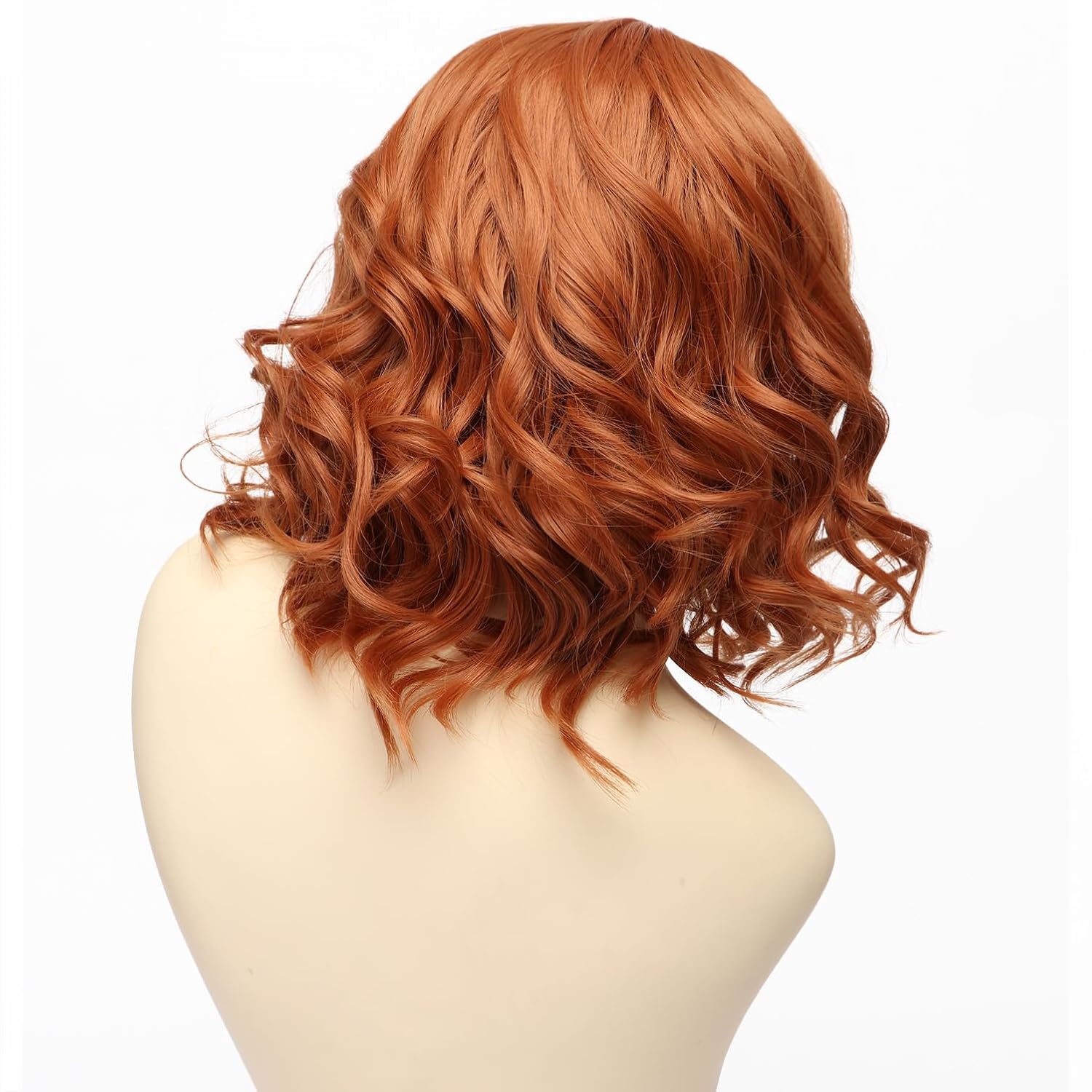 Short Copper Red Wigs for Women wavy Layered Natural Synthetic Wigs Curly Full Head Halloween Costume Cosplay Wig