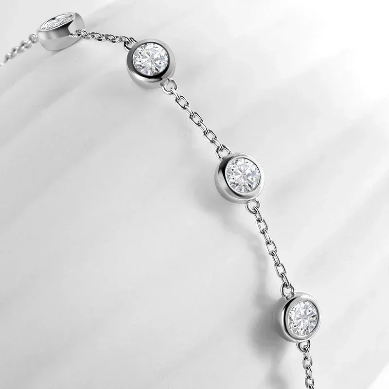 FEOBUR 3cttw 4mm Bubble Moissanite Necklace for Women S925 Sterling Silver Overlay Style Neck Chains Full Diamond Choker Jewelry
