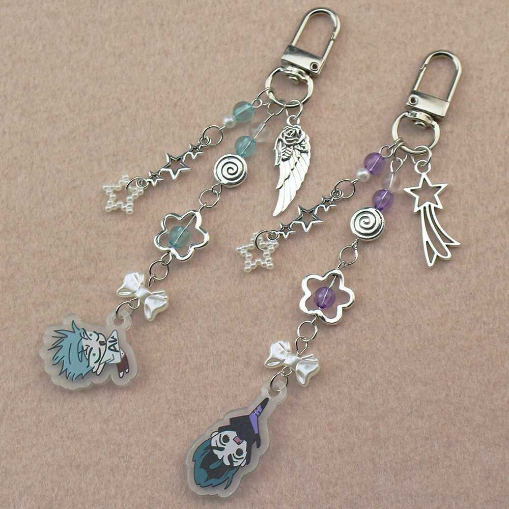 Alien Stage IVAN TILL Keychain Heart Bow Phone Charm Bead Keychain Versatile Backpack Decoration Accessories GiftsXJ250319