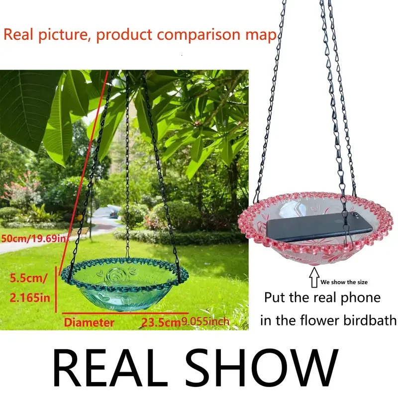 A flower shaped suspended birdhouse for outdoor garden decoration yard farm supplies and hummingbird feeder 250320