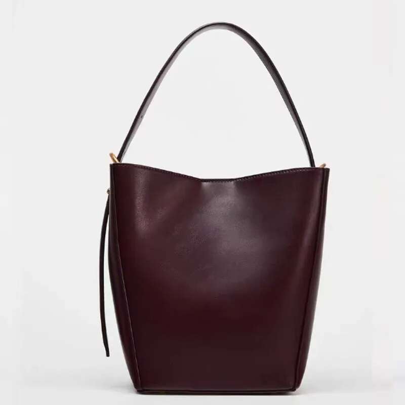 Fashion Retro Bucket High Quality PU Leather Tote Women Handbag Casual Shoulder Bag Shopping Crossbody Female Purse