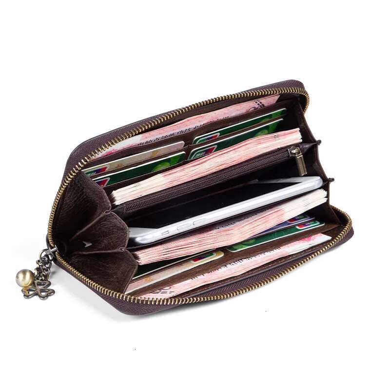 MOTAORA Women's Retro Wallet Genuine Leather Vintage Purse Women Chinese Style Emed Card Holder Ladies Casual Female Clutch