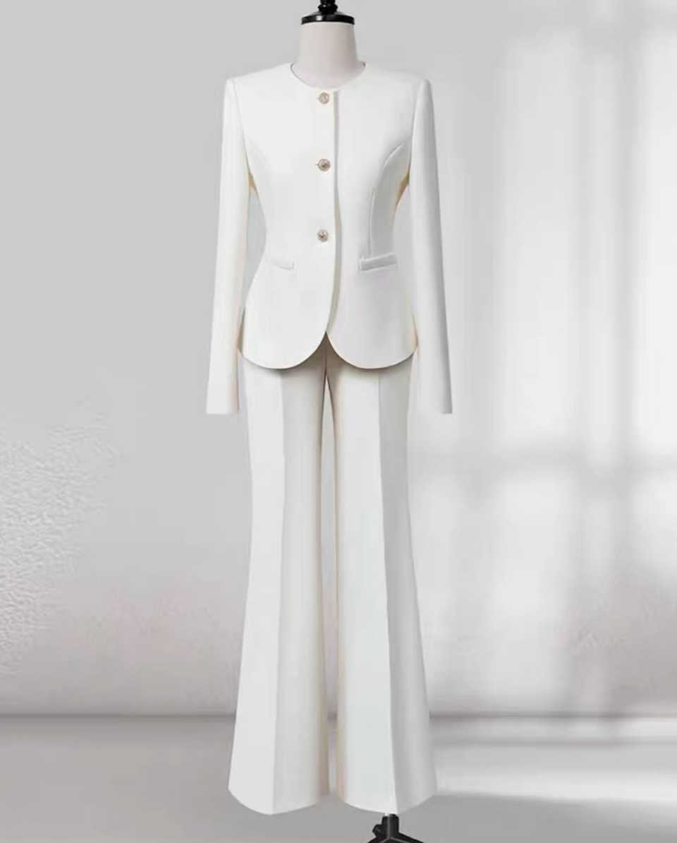 Spring Summer Long Sleeve Women Business Work Wear Suits with Skirt and Tops Formal Professional Office OL Styles Dress 2 Pieces Set
