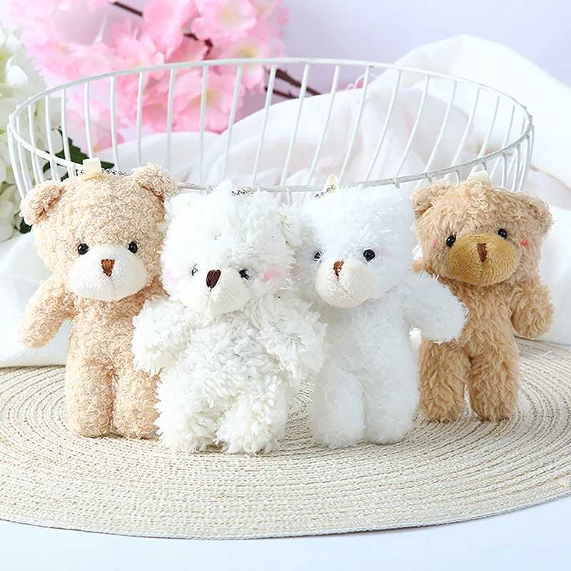 brand New Cute baby bear teddy bear plush doll bag accessories women keychain car pendant key chain Bag Pendant whiteXJ250319