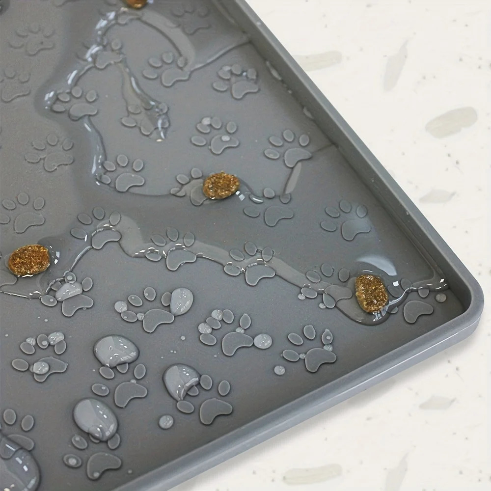 Pet mat anti slip paw print n keeps the floor spotless pet content easy to clean silicone 250312