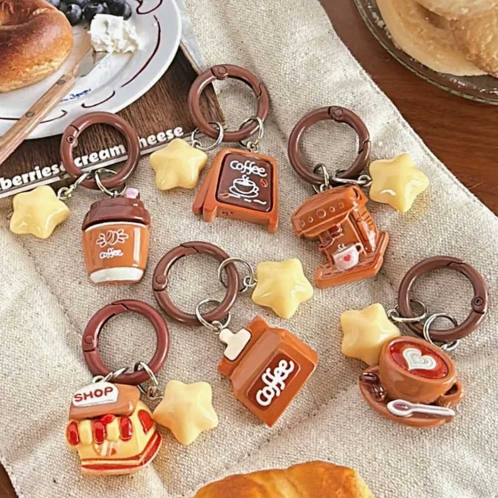 4PcsNew Coffee Shop Celebrity Keychain Pendant Versatile Pendant Bag Pendant Girlfriend AccessoriesXJ250319