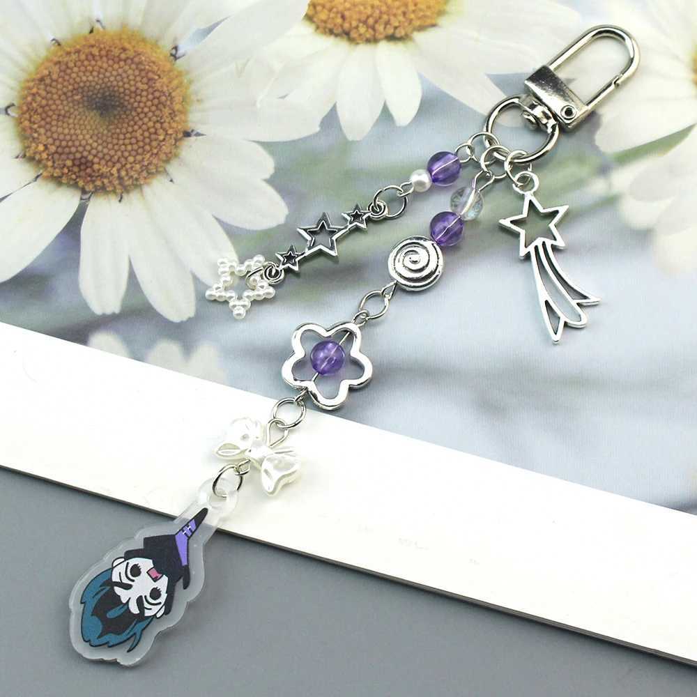 Alien Stage IVAN TILL Keychain Heart Bow Phone Charm Bead Keychain Versatile Backpack Decoration Accessories GiftsXJ250319