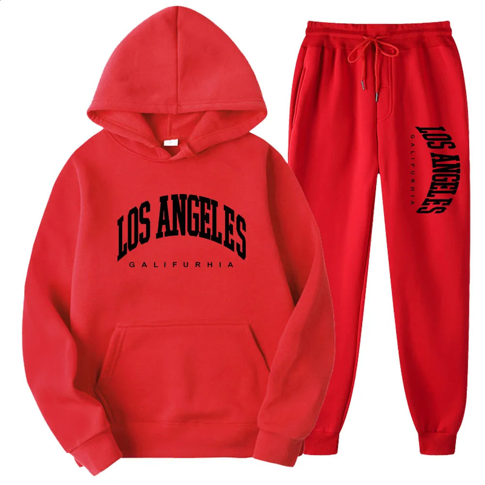 MensWomens Sportswear Fashion Sweatshirt Sweatpa LOS Tracksuit HoodiePants Two Piece Running Casual Angel GALIFURHIA 250319