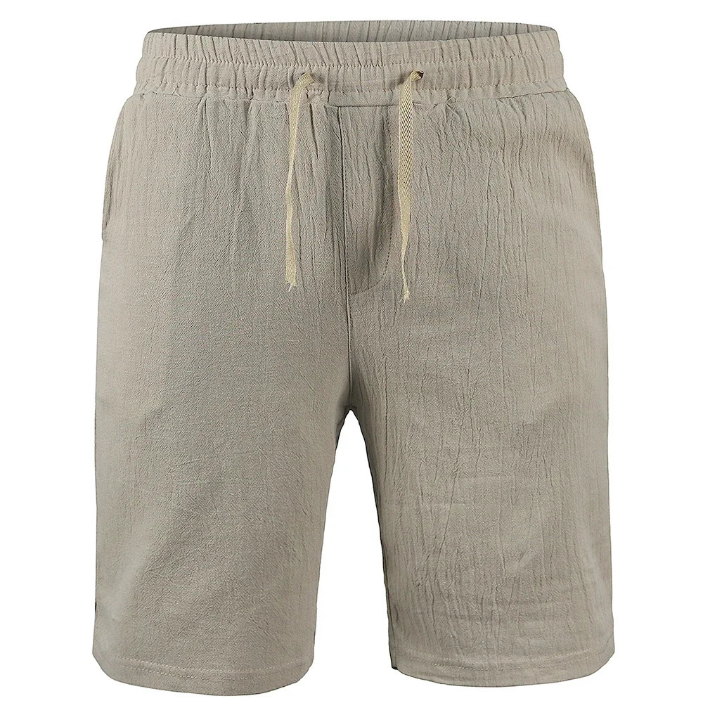 Mens Summer Cotton Linen Shorts Male lightweight Breathable Solid Color Linen Trousers Versatile Streetwear Short Pants 250320