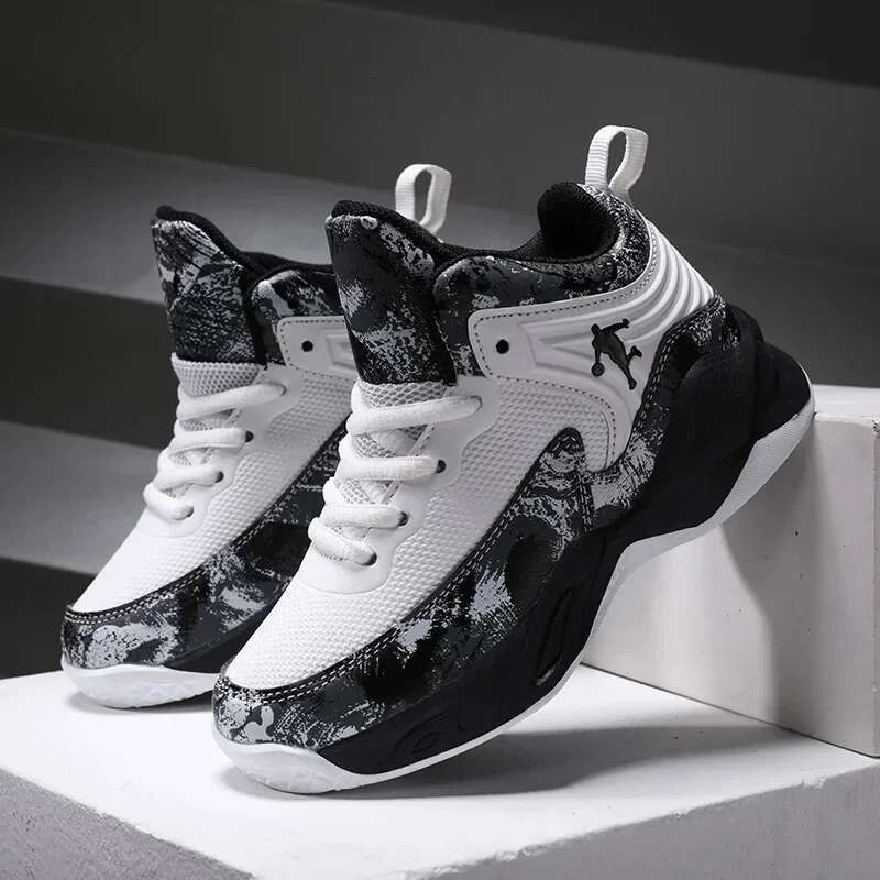 New Boys Brand Bask etball for Kids Sne akers Thick Sole Non- slip Children Sports Child Boy Training Athletic Shoes