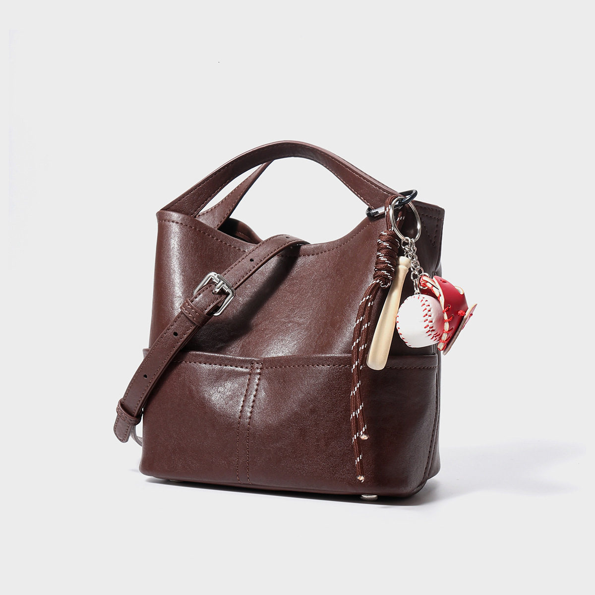Women New Bucket Genuine Leather Single Shoulder Crossbody Large Capacity Handbag Women S Bag Shoulder Bags