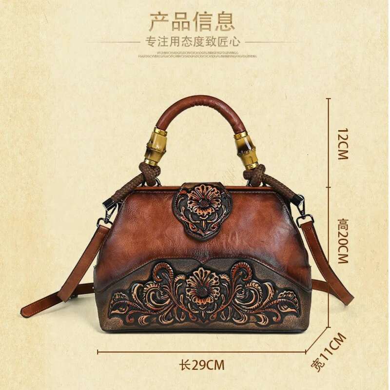 MOTAORA Handmade Handbags For Women Leather Shoulder 2025 New Vintage Carved Ladies Hand Bags Designer Bag