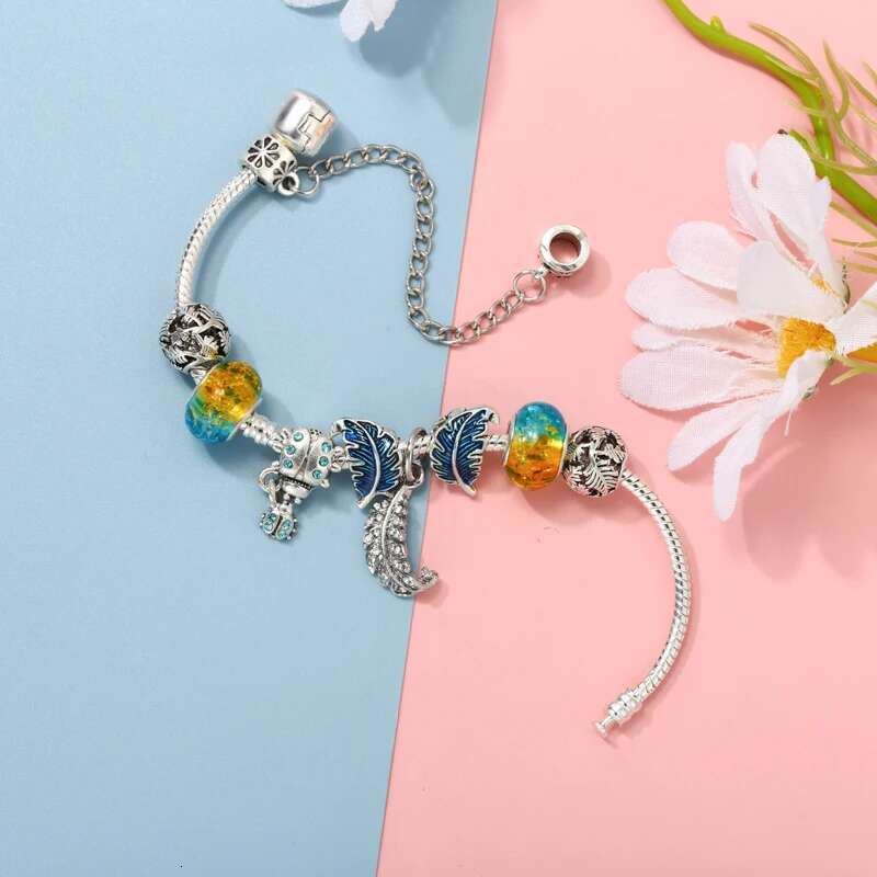New High Quality Charm Bracelet With Crystal Leaf Beads Bracelets Bangles For Women Momther Jewelry Gift Special Offer