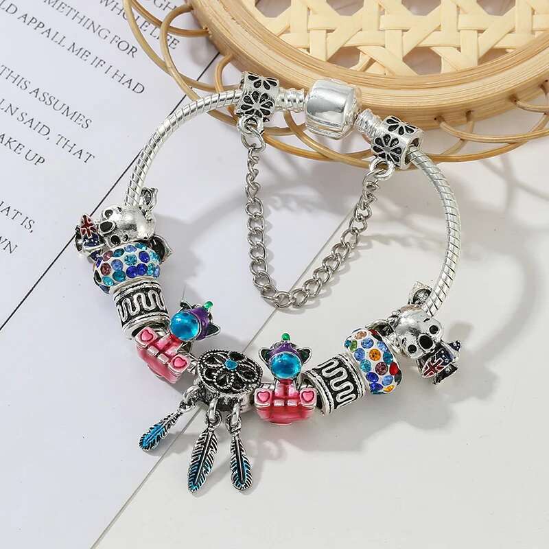 Charm Bracelets For Women Girls Fit Original Rainbow Murano Glass Beads Brand Bracelet DIY Making Jewelry Dropshipping