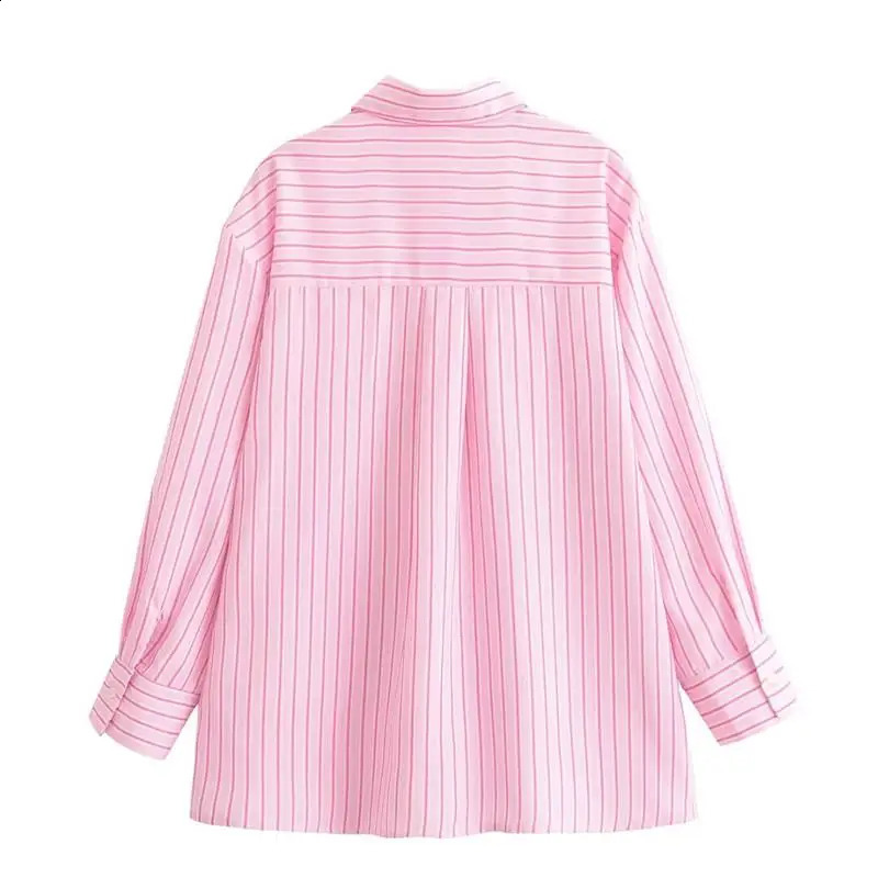 Blouses 2025 Womens Spring Fashion Stripe Elegant Loose Street Youth Long Sleeve Top 250319