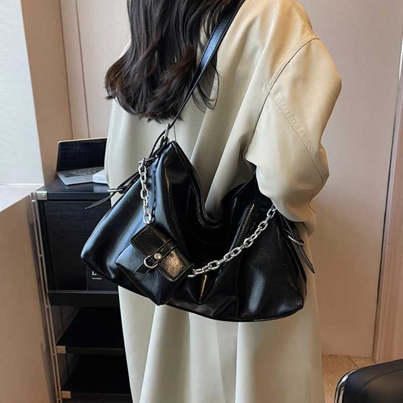 Luxury Designer Bag for Women Fashion Shopping Bag PU Lether Top-Handle Handbag Large Capacity Silver With Mini Purse Y250319