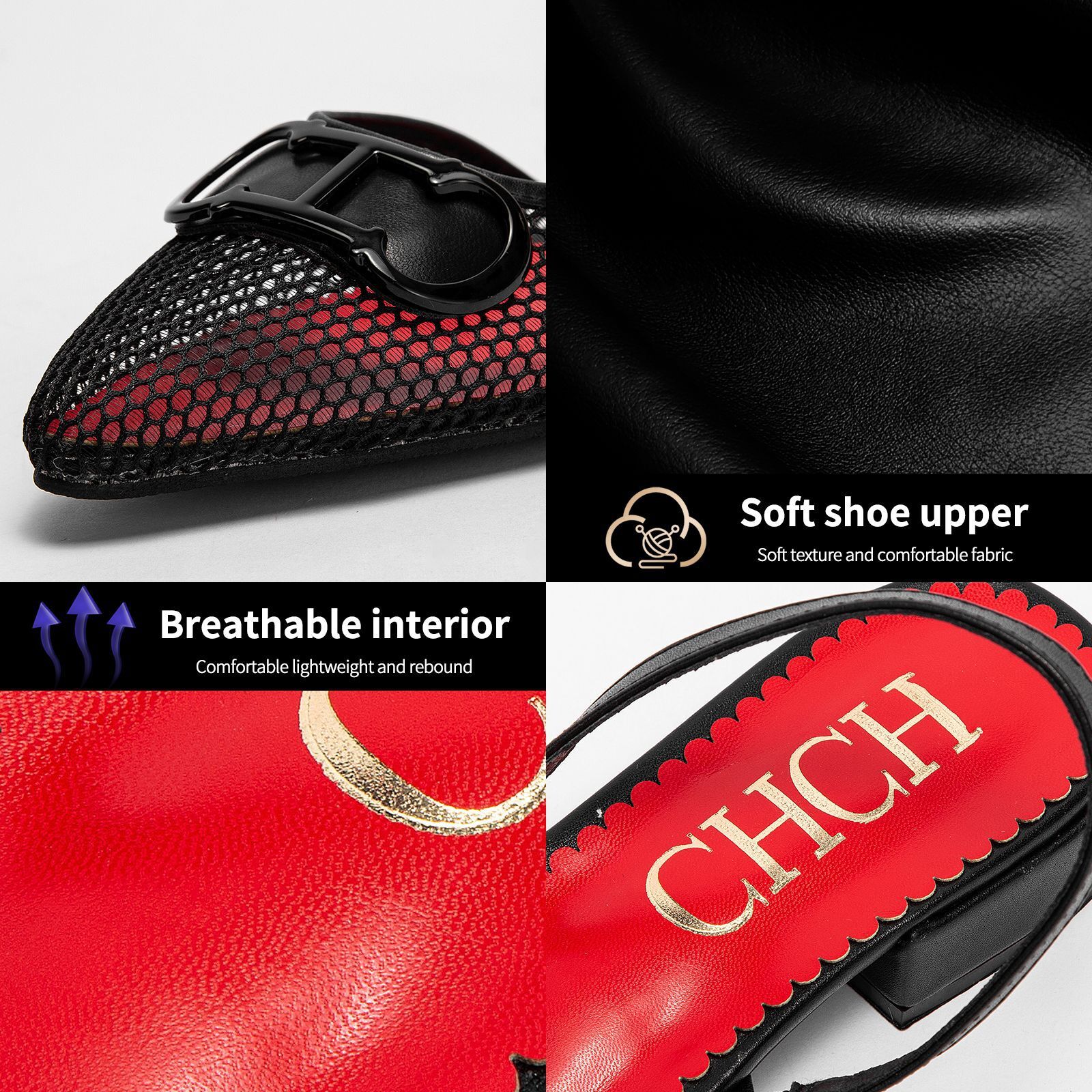Designer CHCH Trendy Fashionable Women's With Hollowed Out Letter Design Flat Shoes, Elegant And Versatile Casual Single Shoes