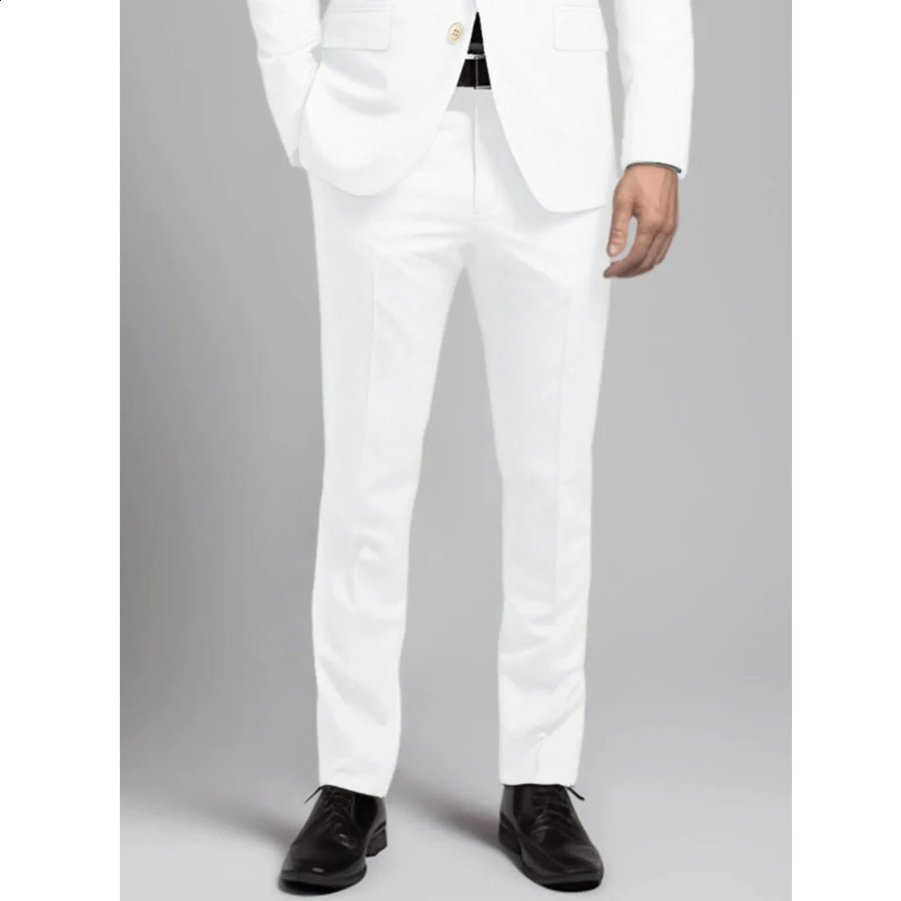Summer White Men Suits Casual Single Breasted Notch Lapel 2 Piece Jacket Pants Outfits Slim Fit Costume Homme Terno Blazer 2024 250311