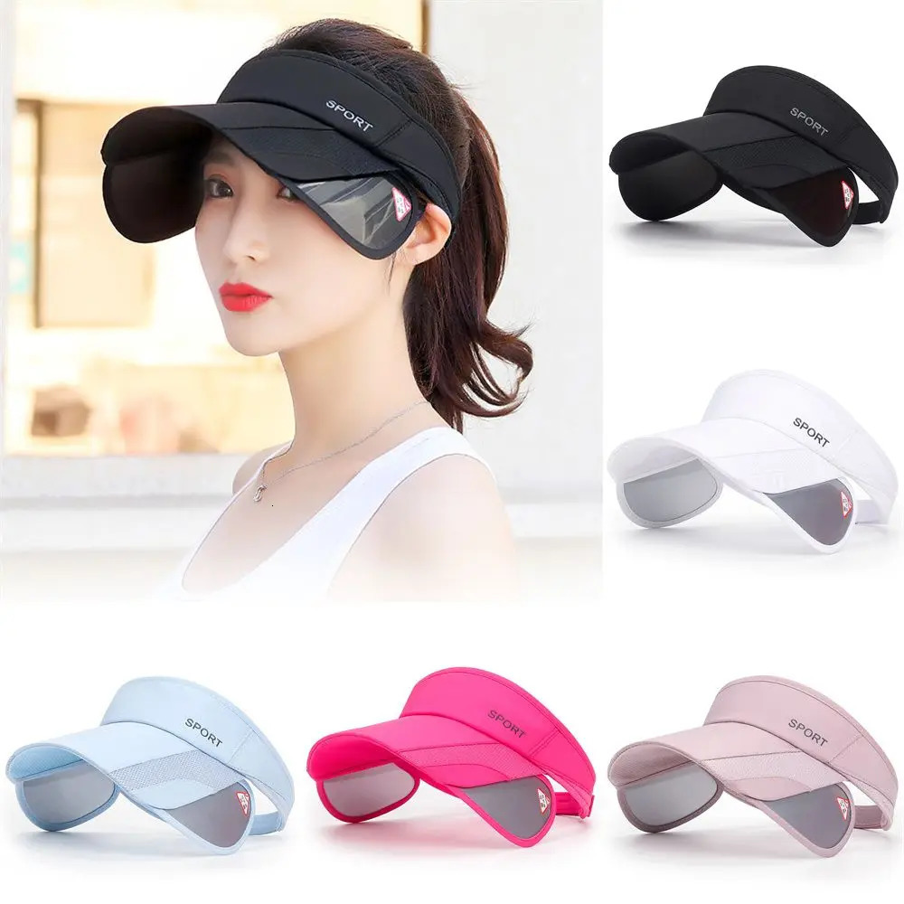 Summer Sun Visor Hat Women Adjustable Golf Cap Retractable Brim Empty Top UV Protection Beach Shading Tennis Sport Travel Hat 250320