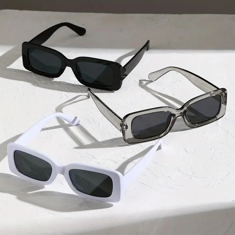 3PCS Square fashion Women Sunglasses Y2K Hip Hop Vacation Beach Party Decoration Glasses Men 250320