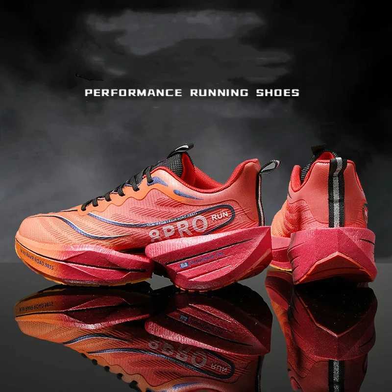 Marathon mens sports running shoes carbon plate air cushion breathable lightweight warm and detachable sports shoes Y250320