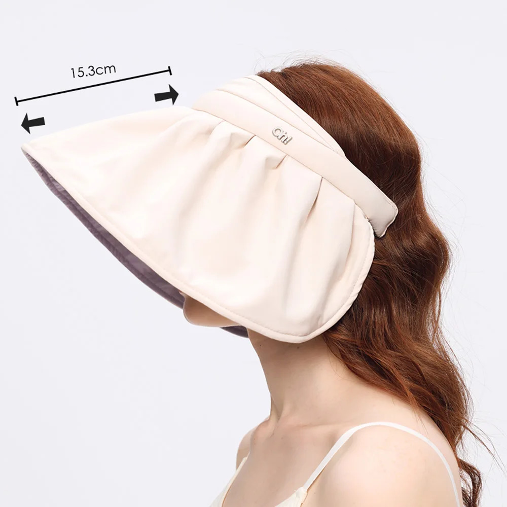 OhSunny Sun Hats for Women Holiday Travel Portable Empty Top Hat Shell Shape Cap UPF50 Sunscreen Summer UV Protection Beach 250320