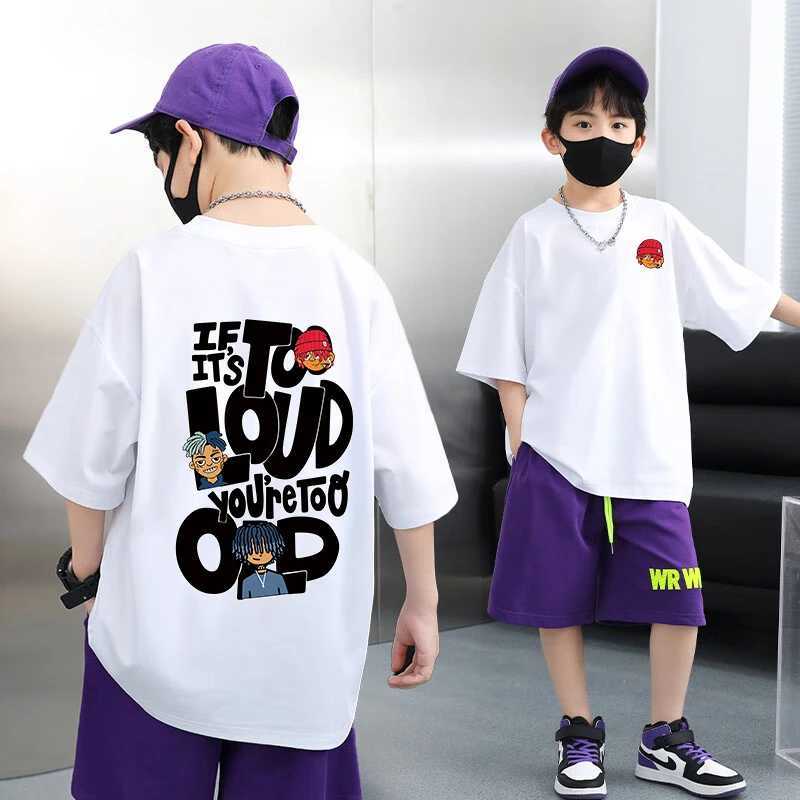 2024 Spring Summer Kids Clothes Streetwear Fashion Cartoon Print T Shirt 100%Cotton Tops Tees Children Short Sleeve Boys ClothesT250320
