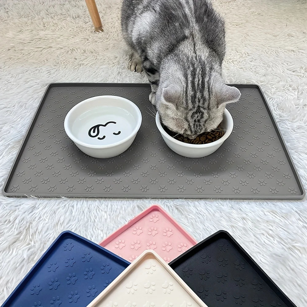Pet mat anti slip paw print n keeps the floor spotless pet content easy to clean silicone 250312