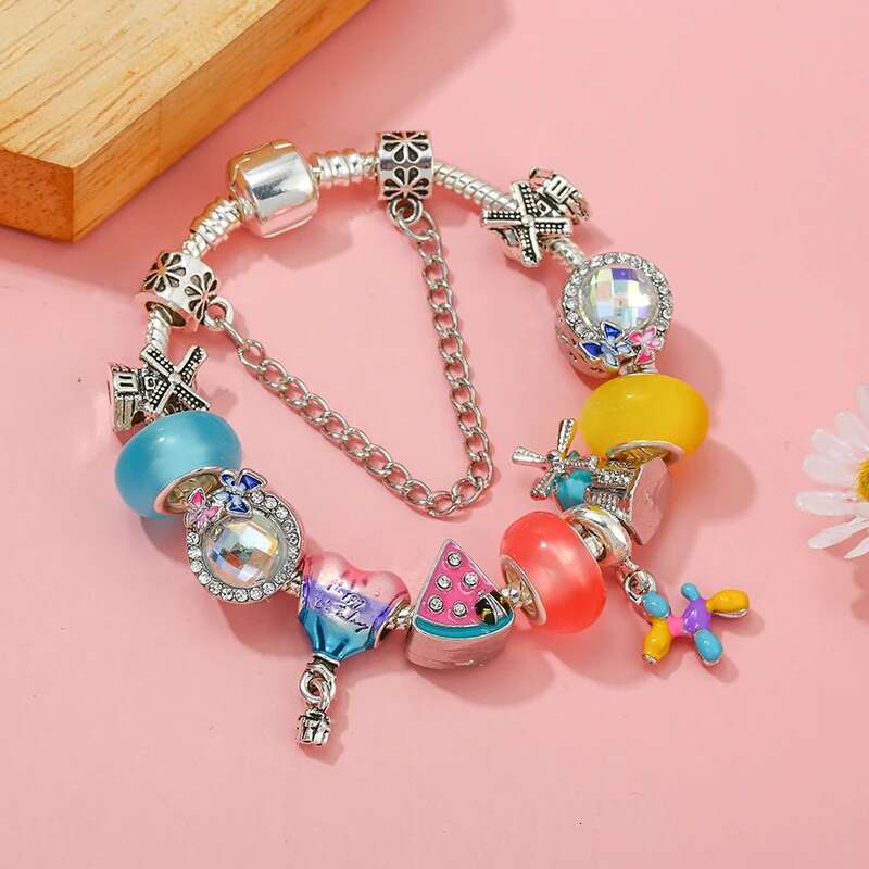 Romantic Travel Seriess Charm Bracelet Windmill Watermelon Beads Bracelet For Women Jewelry Gift Wholesale Dropshipping