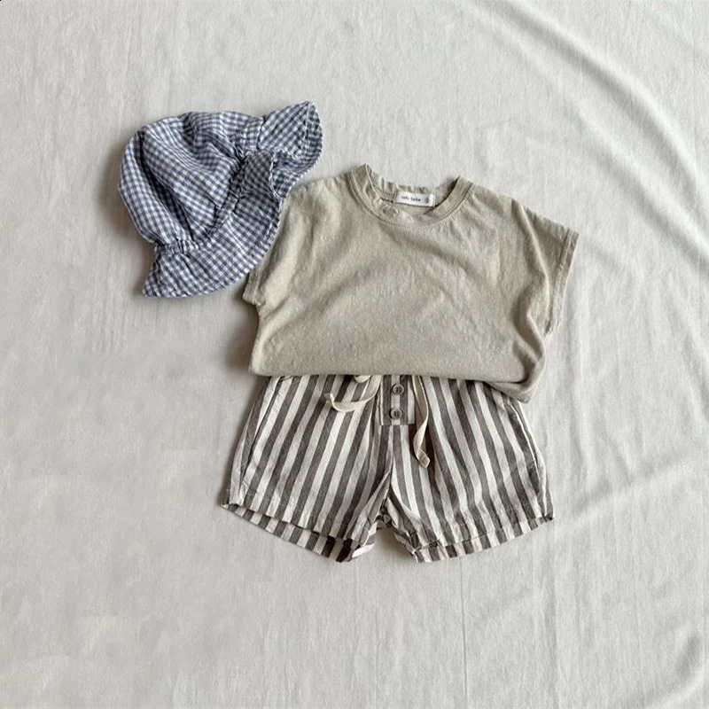 Milancel Summer Kids Shorts Children Cute Stripe Trousers Boys Outwear Pants 250312