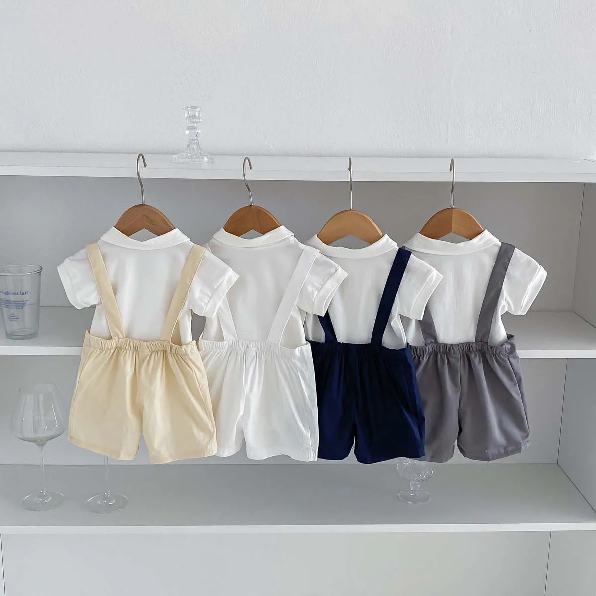 Summer Short sleeved Boys Mens WearBow 02 Year Old Freshman Cotton Four Color Set 250319