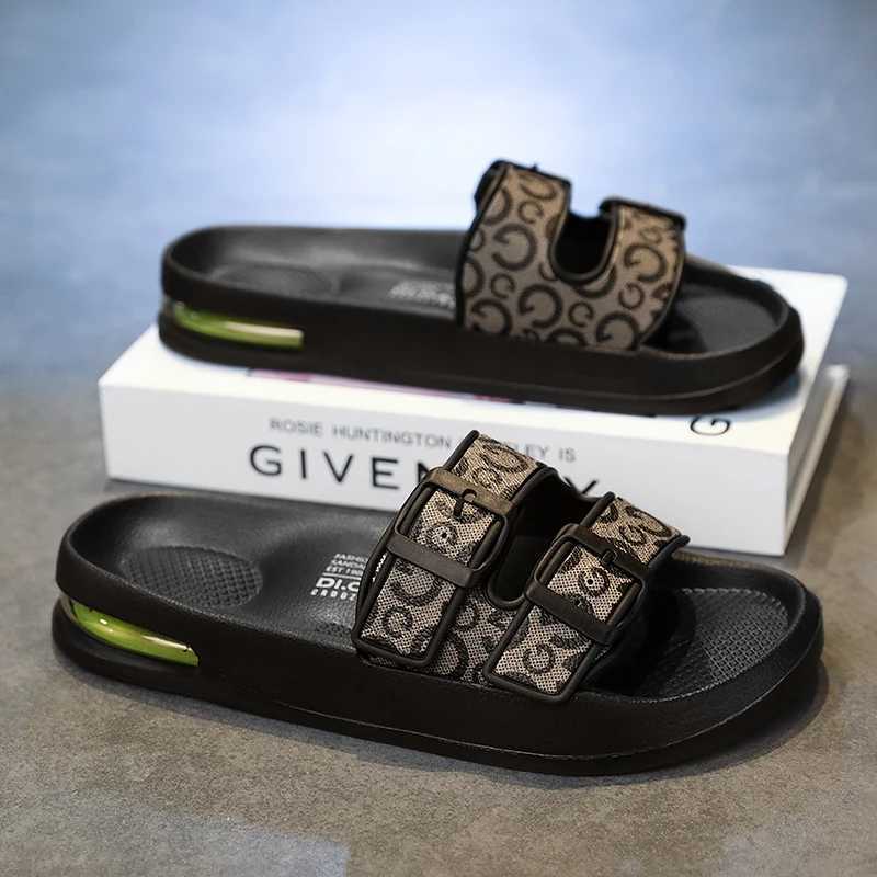 YRZL Mens Slides Lightweight Anti Slip Slippers for Men Beach Casual Air Cushi Cfortable Black Bathroom Slippers for Men Y250320