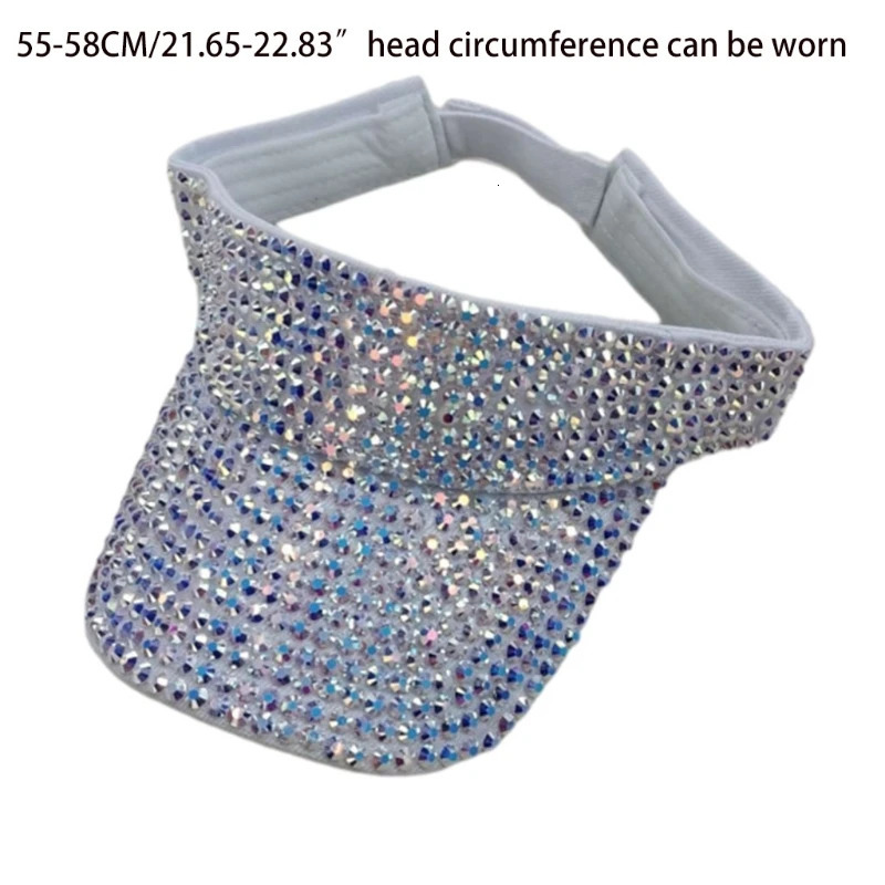 Wide Brim Visor Hat Sunshade Empty Top Summer Hat for Rhinestone for Sun Protect 250320