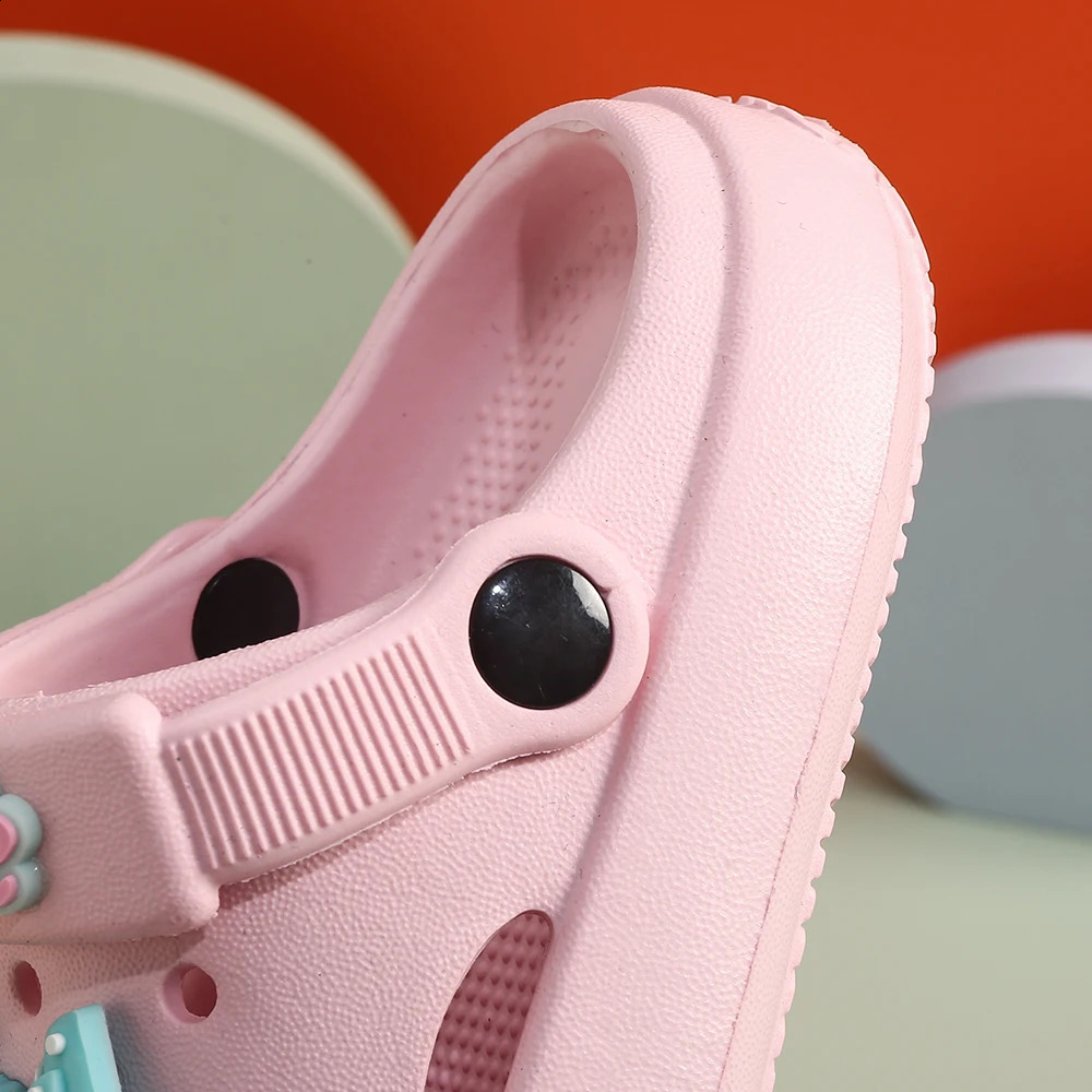 Summer Kids Sandals Hole Childrens Shoes Slippers Soft Anti-Skid Cute Bownot DIY Bath Baotou Sandals for Girls 250319