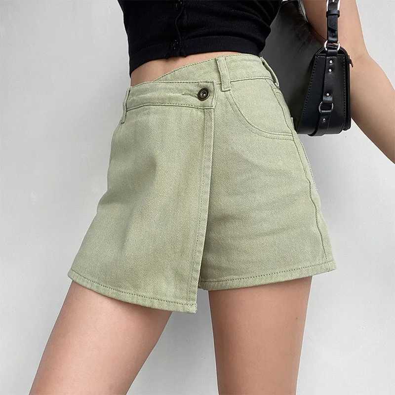 Irregular Denim Skirt for Women Slim High-waisted A-line Jeans Skirt Shorts Fashion Vintage Streetwear Y2k Clothing FeXJ250320