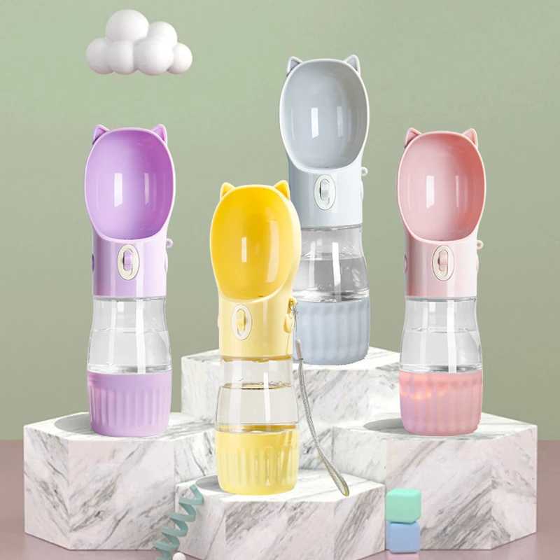 Portable pet dog water dispenser 2-in-1 designed for small dogs cats travelers puppies kittens and drinking bowls Y250319