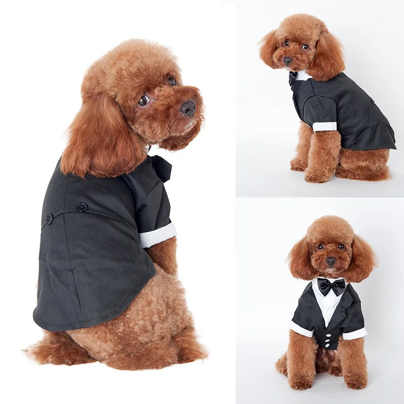 Dog tailcoat formal shirt dog wedding black jacket set pet tie 250318