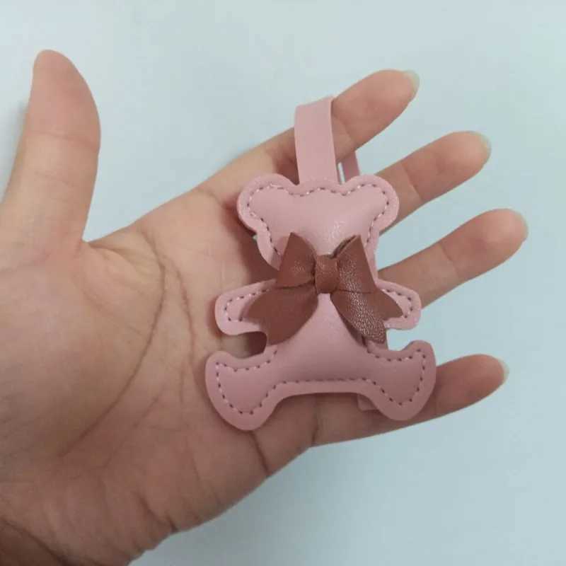 Cartoon PU animal keychain cute bear keychain female keychain backpack pendant jewelry girl giftXJ250319